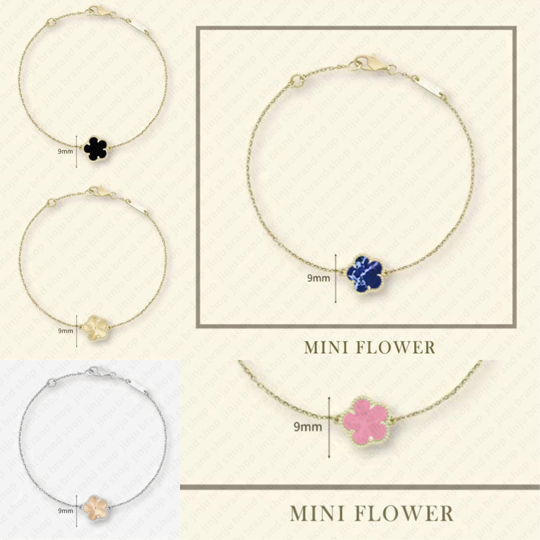 bracelet designer for women luxury 9mm mini clover bracelet High quality one motif flower bracelets diamond Agate bracelet men and women luxurious jewelry braclets