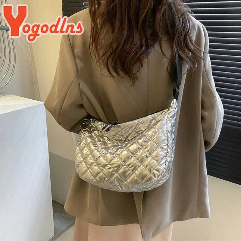 Yogodlns Winter Space Cott Shoulder Bag For Women Rhbus Dumpling Bag Luxury Fem Crossbody Bag Armpit Handbag Sac Y250730