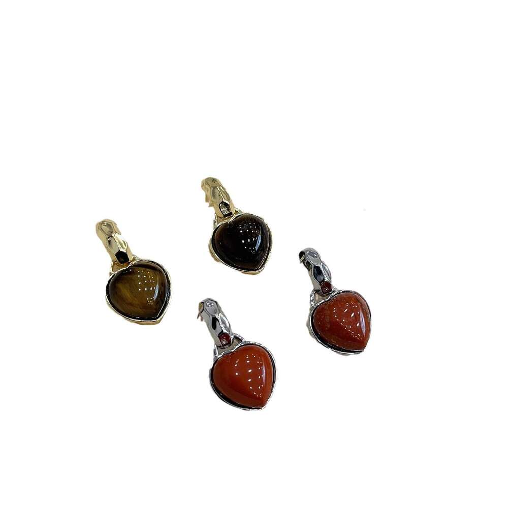 French Style Red Glaze Heart for Women Autumn Winter New Year High-end Earrings 0cc