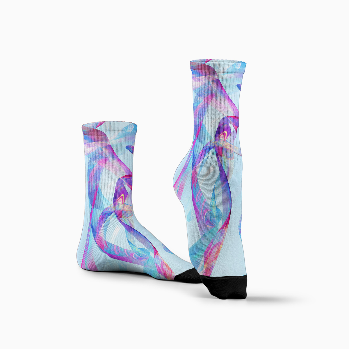 Colorful Abstract Swirl Unisex Tube Designer Socks C102