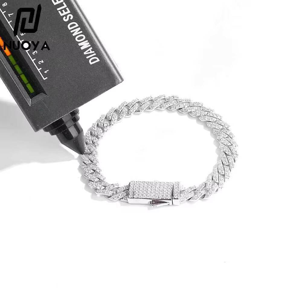 Miami High Quality 925 Sterling Silver Cubana Hop Jewelry 6-20mm VVS Moissanite Iced Bracelet Cuban Link Bracelet