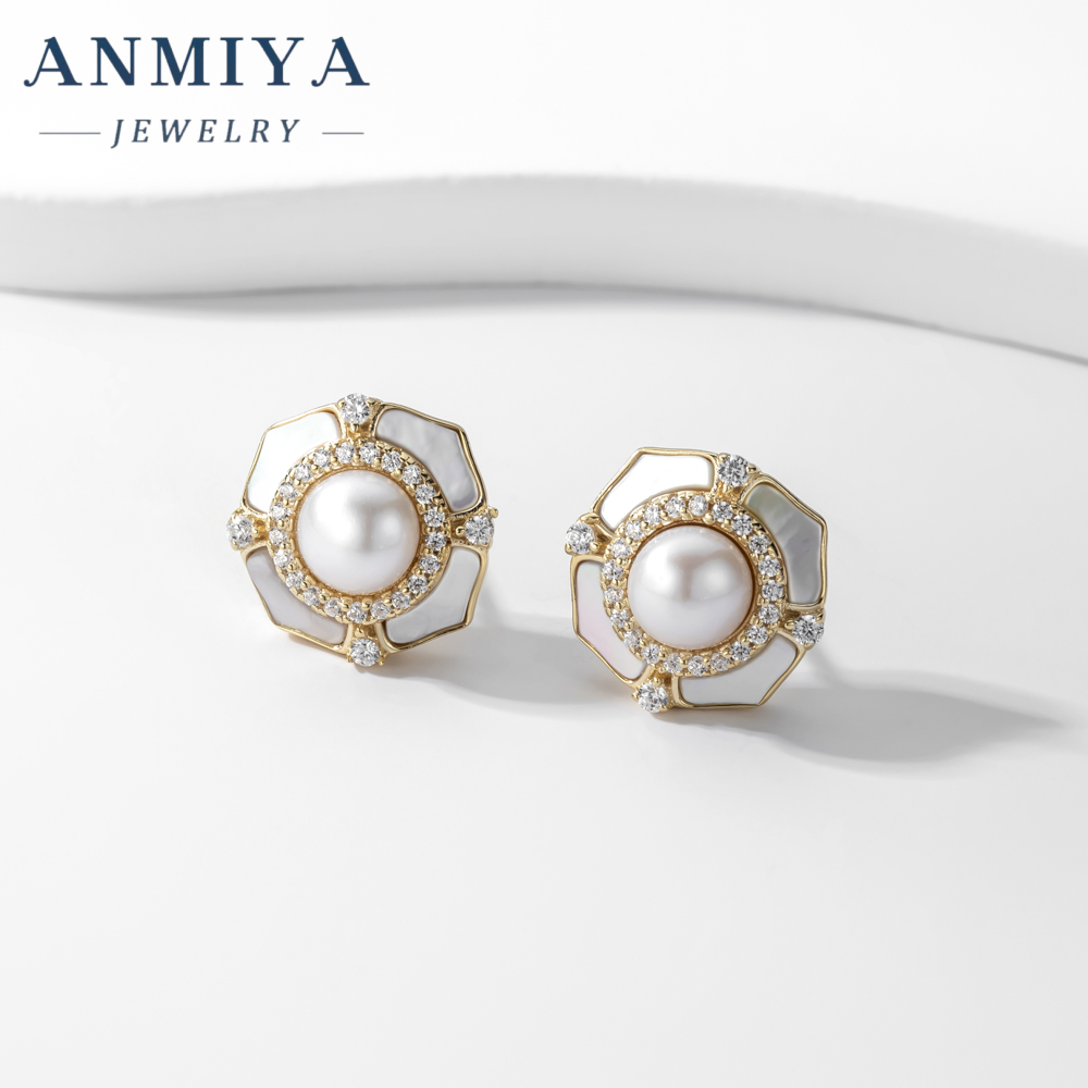 925 Sterling Silver 18K Gold Plated Dainty Flower Stud Earrings