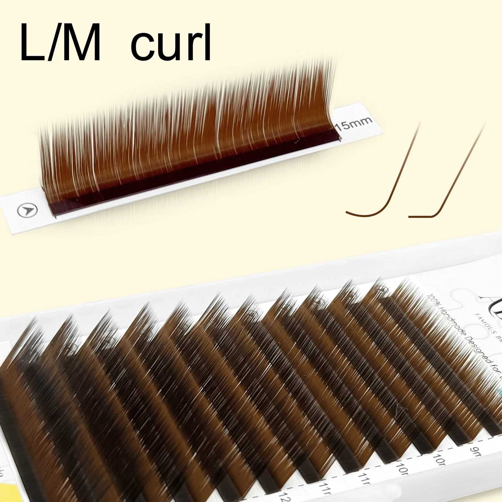 Abonnie L M Curl Brown Classic Individual Eyelashes Russian Volume Lashes Z250730