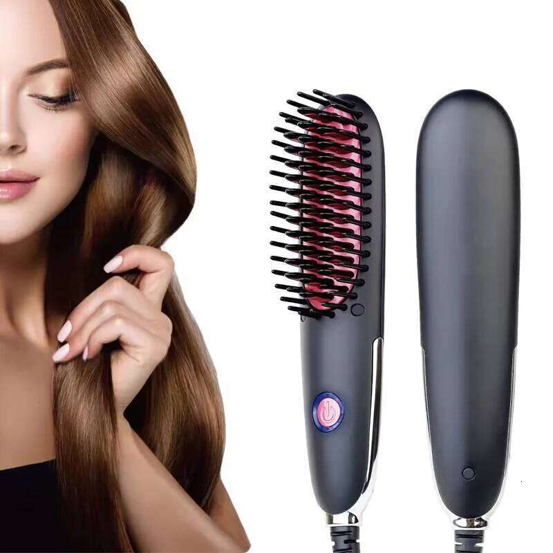 Mini Electric Beard Heated Straightener Comb Hair Straightening Brush