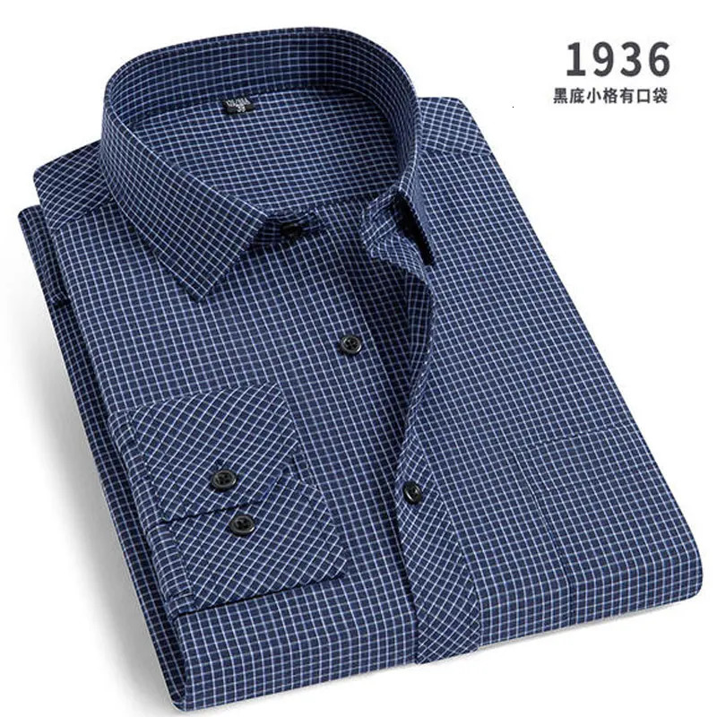 Mens LongSleeved Shirt Business Casual Solid Color Striped Plaid Spring Summer Free Ironing All Fit Tooling Comfortable 250729