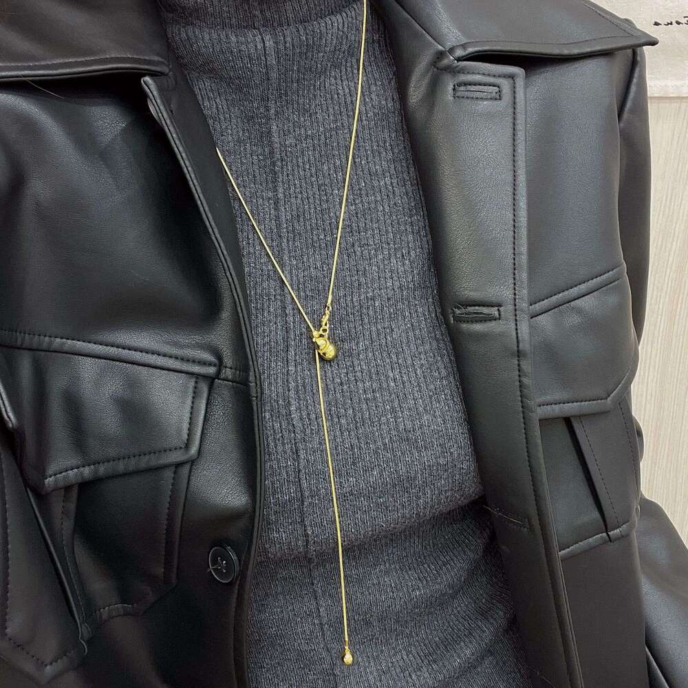 Pull-out Gourd Necklace for Women 2024 High-end Clavicle Light Niche Choker Sweater Chain Accessory 855