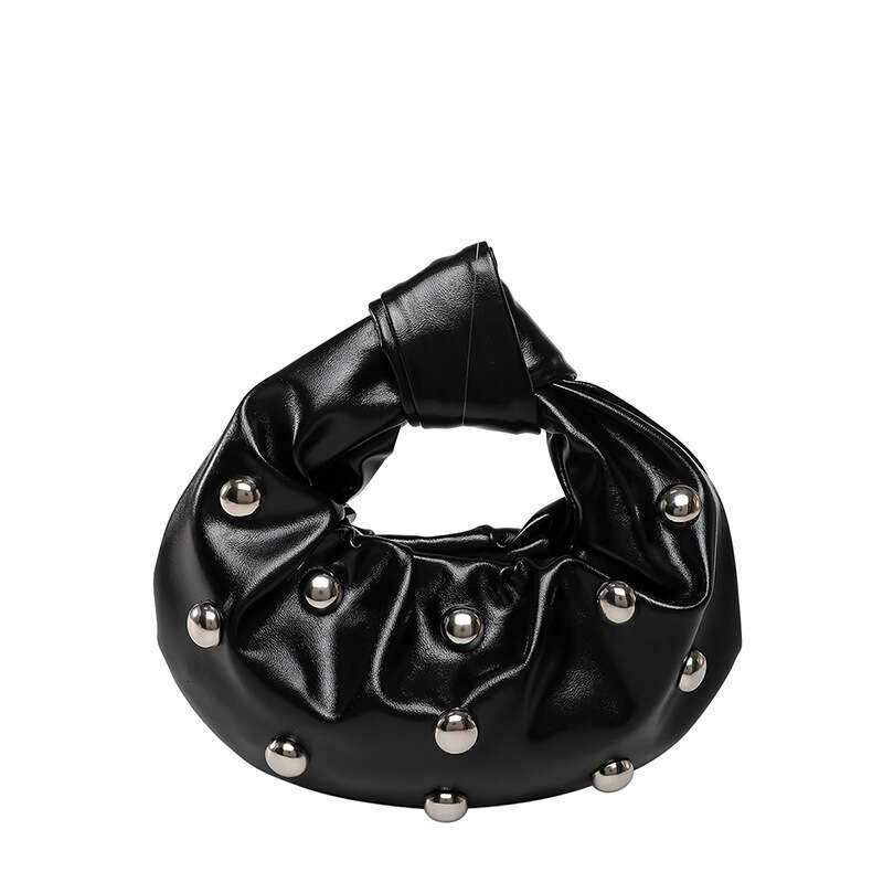 Handheld Dumpling for Women 2025 Summer New Hot Girl Niche Design Rivet Single Shoulder Underarm Bag