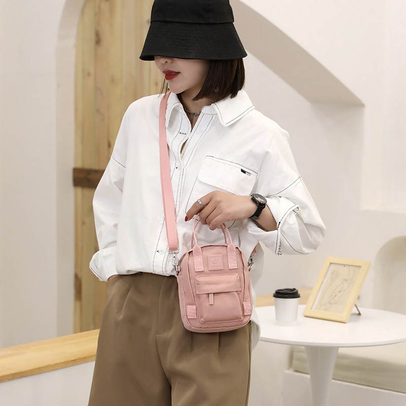 Women's Fashion Korean Style Trendy Personality Simple Phone Water-Resistant Nylon Crossbody Bag ddmymoon