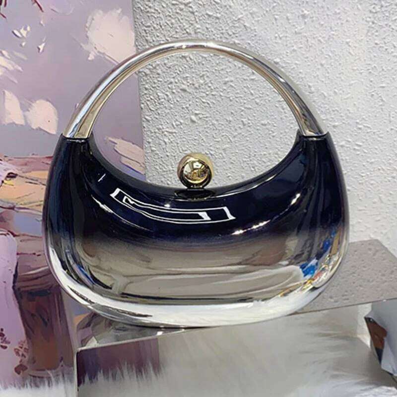 New Fashion Banquet Acrylic Shell Gradient Lipstick Change Handbag Box Bag