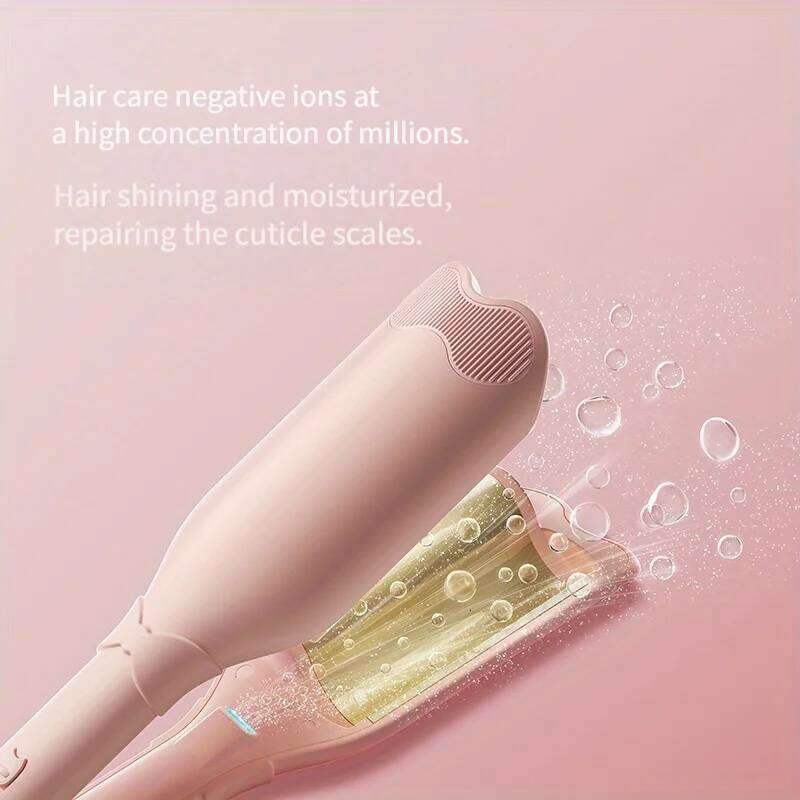 Electric Iron Crimper Beach Waves Curling Wand, Long Lasting Styling Ionic Deep Waver Hair Curler Tool