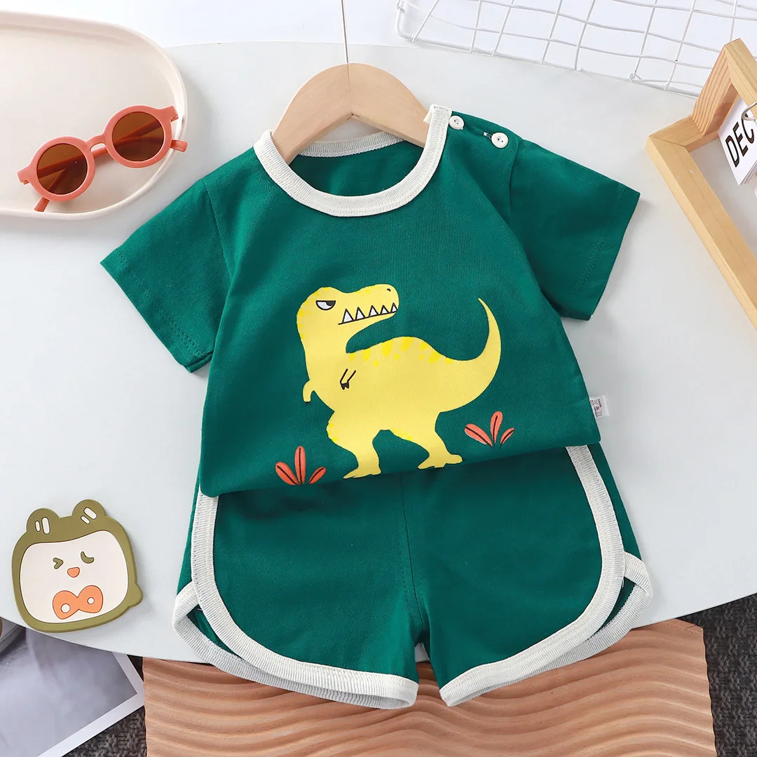Summer cotton cartoon casual childrens set Baby Clothes girl boy T-shirtshorts 2 pieces of 0-4-year-old childrens clothing 250729