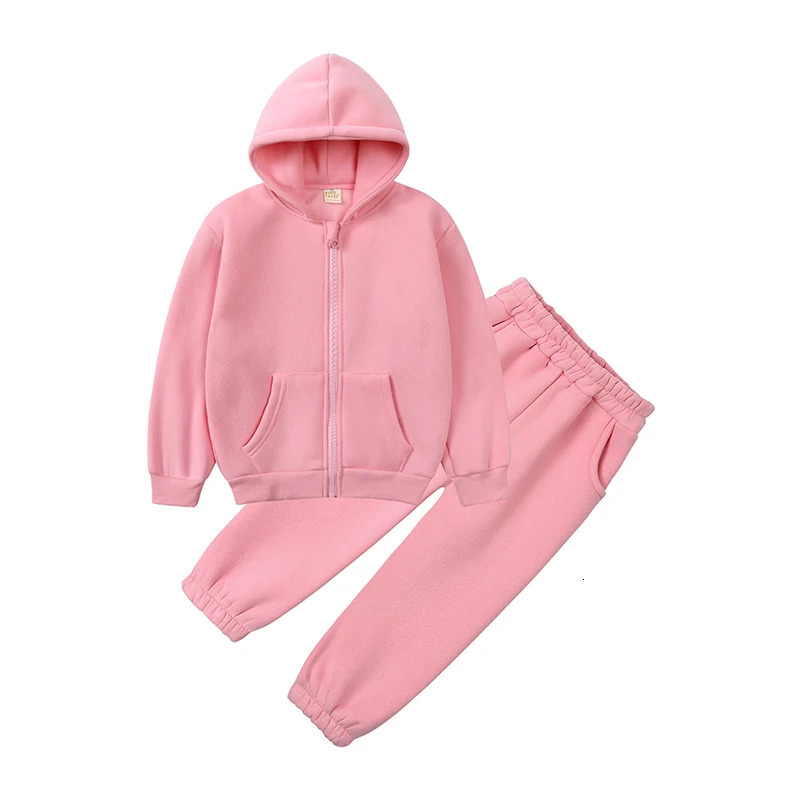 Baby Boy Girl Cotton Fleece Hooded Clothing Kids Jacket Coat Pants Suit for Sports Suits Tracksuits Toddler Children Clothes Set 250729