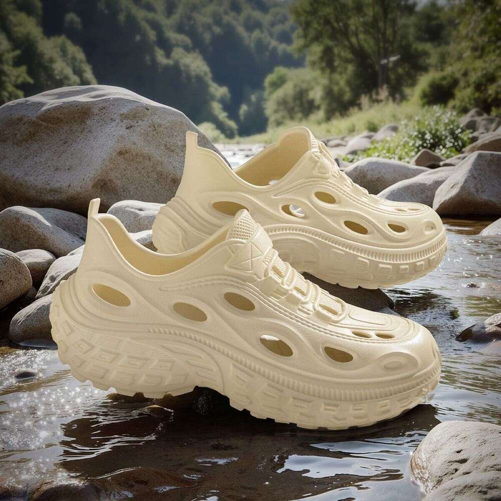 Thick-Soled Clogs for Men, Summer Non-Slip Outdoor Fishing Beach Wading Shoes, Comfortable Driving Slippers
