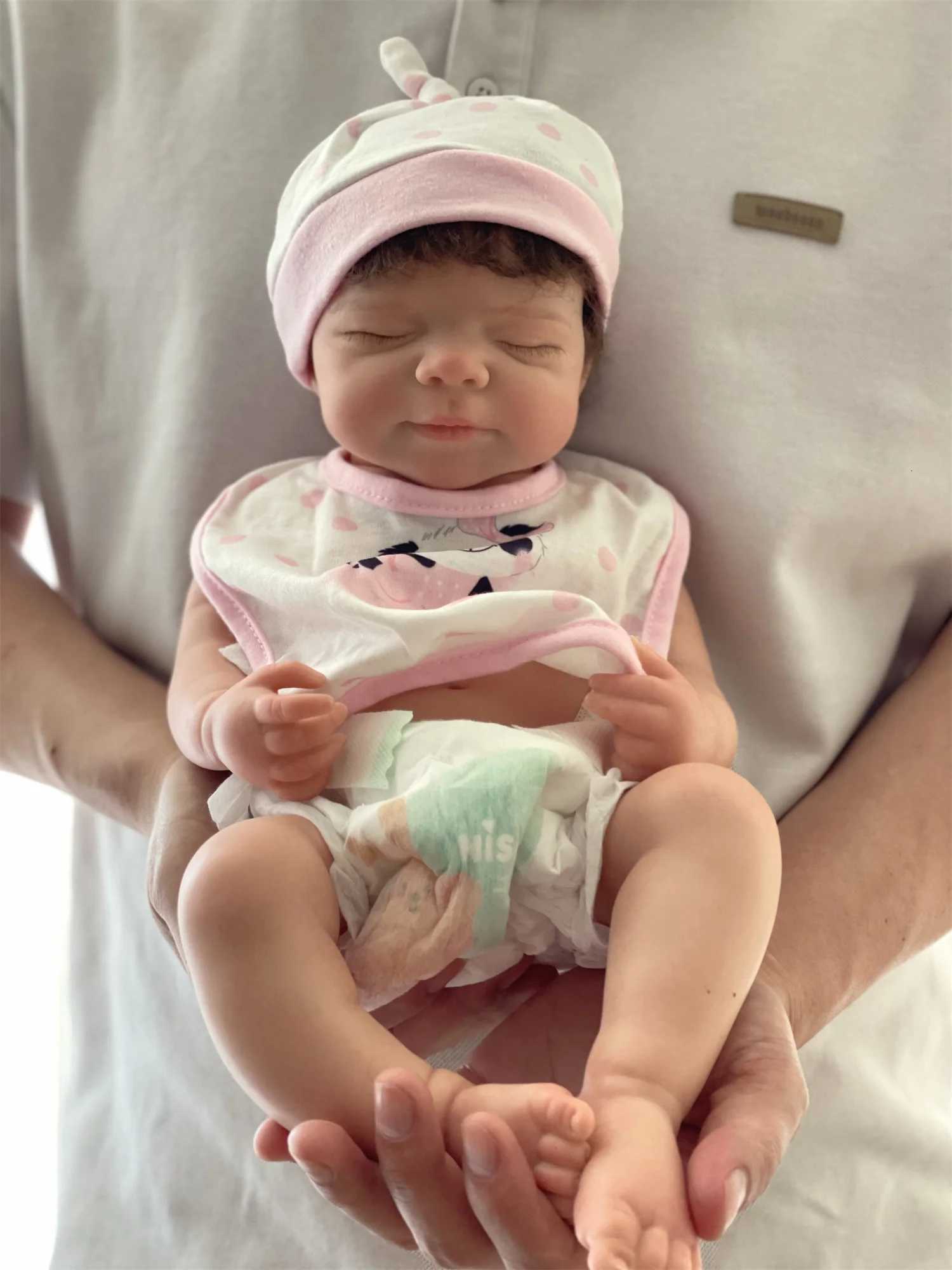 45cm Can Open Mouth Pascale Solid Silicone Reborn Baby Girl With Rooted Hair Washable Lifelike Realistic Newborn Baby Doll XJ250730