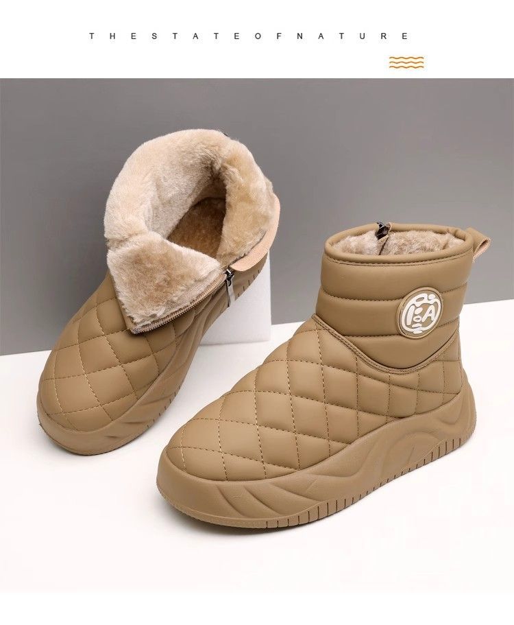 2025 New Winter Women's Thick-Soled Anti-Slip Snow Boots Platform Sole Height-Increasing Fleece-Lined Warm Casual Cotton Shoes For Winter
