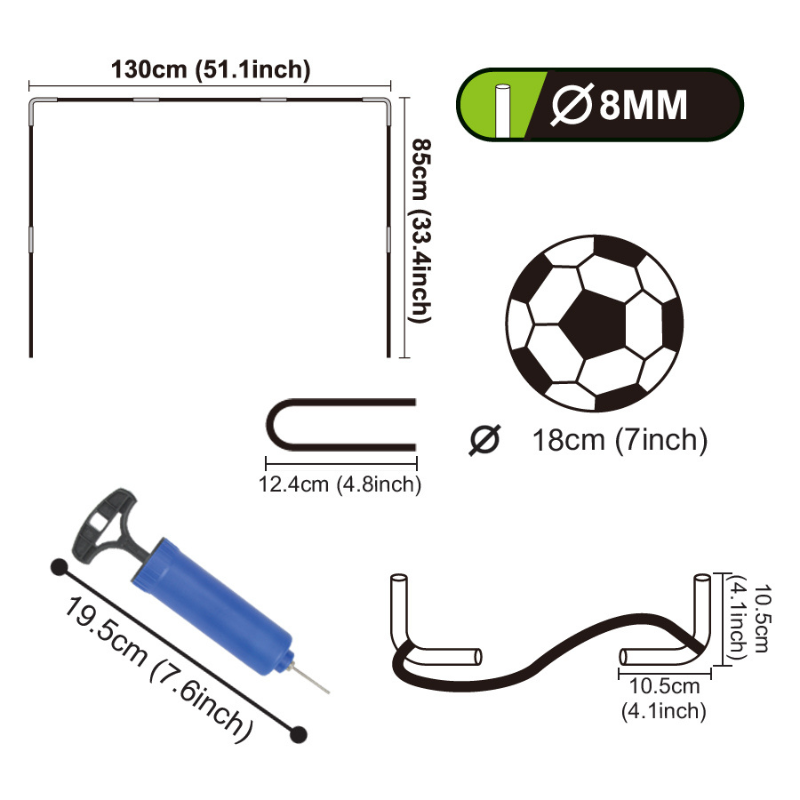 Portable Training Soccer Goal for Kids - Foldable Ball Toy Playset