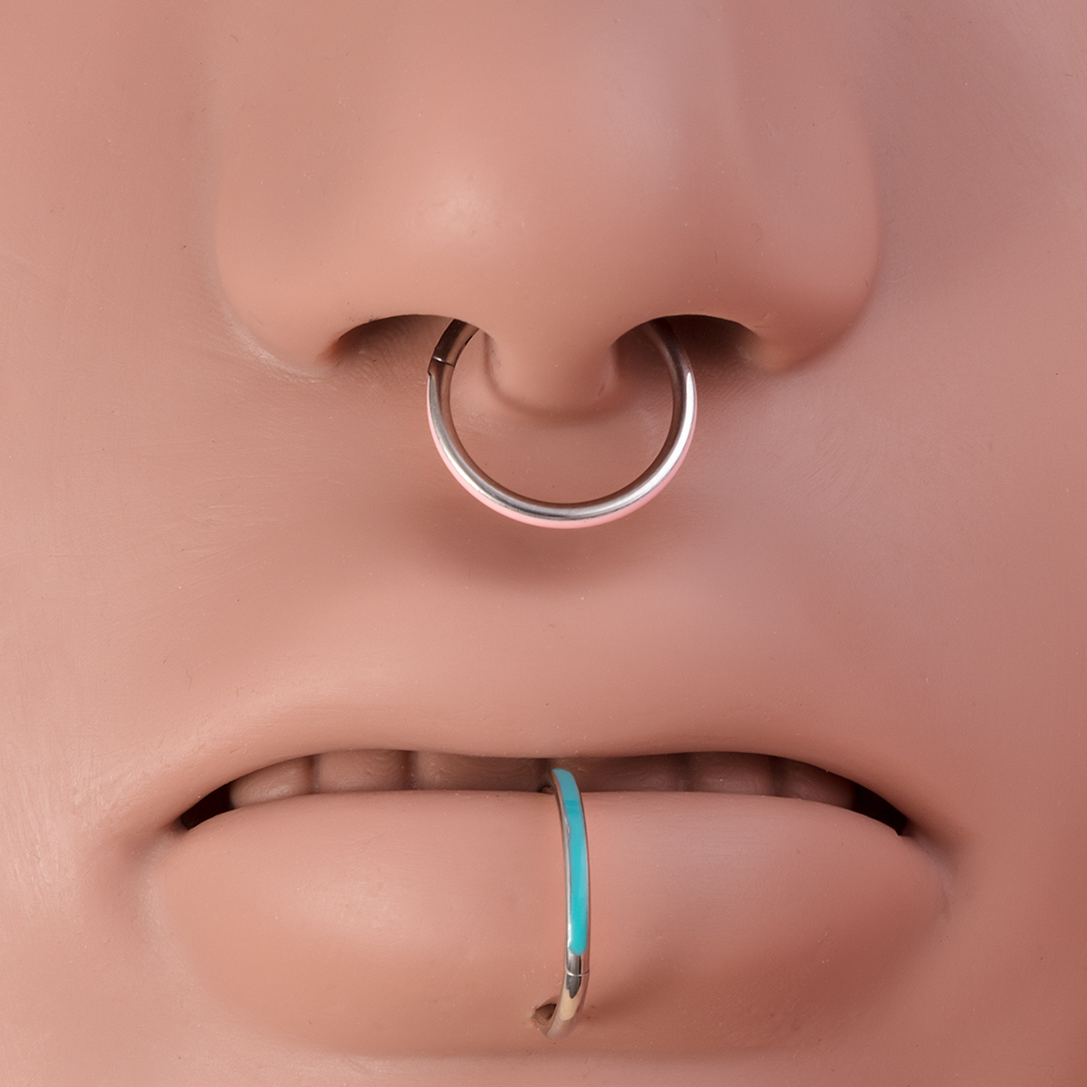 Stainless steel four-color drip glue hinge ring earrings, wholesale of body piercing accessories