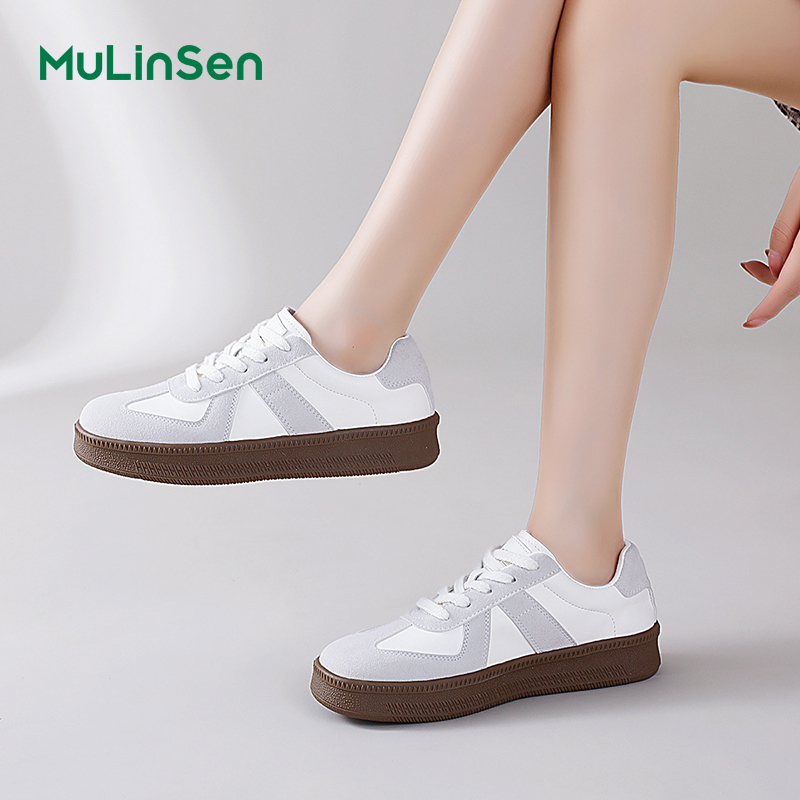 Mulinsen flat-soled Korean-style cool German training shoes for women 2025 spring and autumn new thick-soled height-enhancing versatile casual sneaker