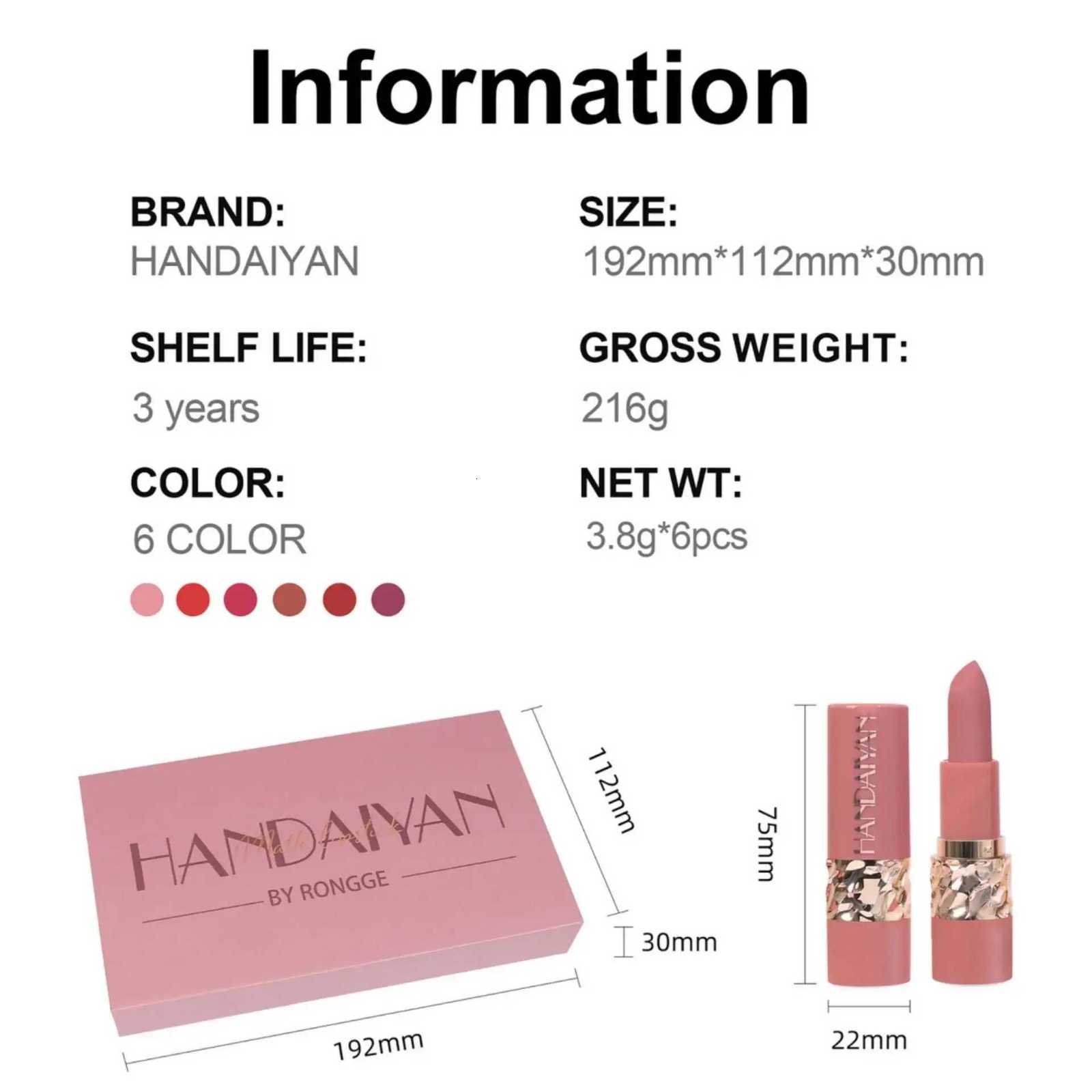 6PCS Velvet Matte Lipstick Set Highly Pigmented Long Lasting Non-Drying Silky Smooth Lip Makeup Gift Box For Women G250729