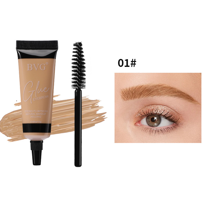 Eyebrow Gel Waterproof Non-smudge Set 6 Colors Natural Liquid Dyeing Eyebrow Cream Set Waterproof Long Lasting Black Eyebrow Mascara Eyebrows Makeup E
