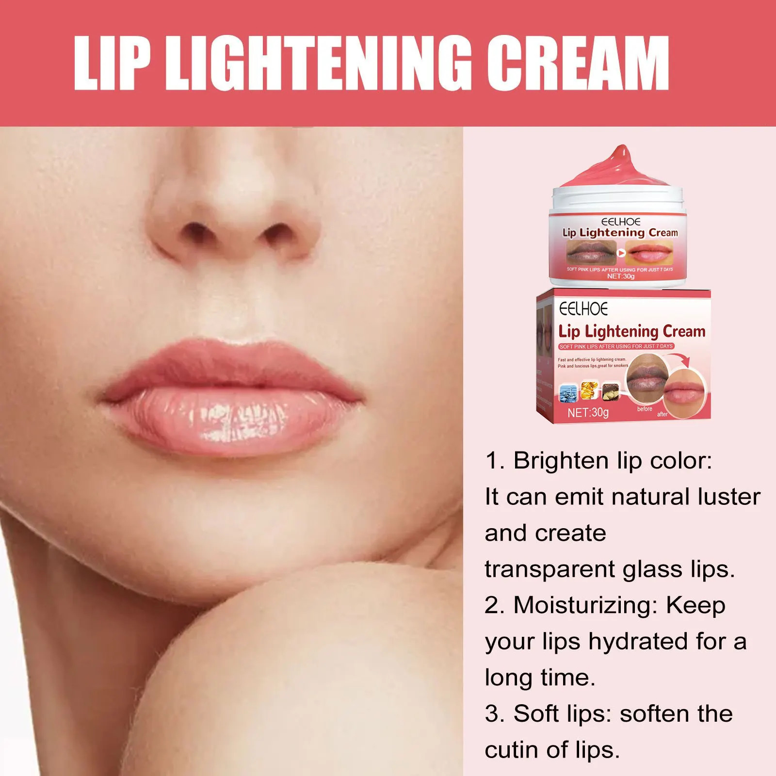 Vitamin E Pink Lip Cream Dark Melanin Lip Remover Moisturizing Brightening Dead Skin Repair Soften Lips Color Cream 250704