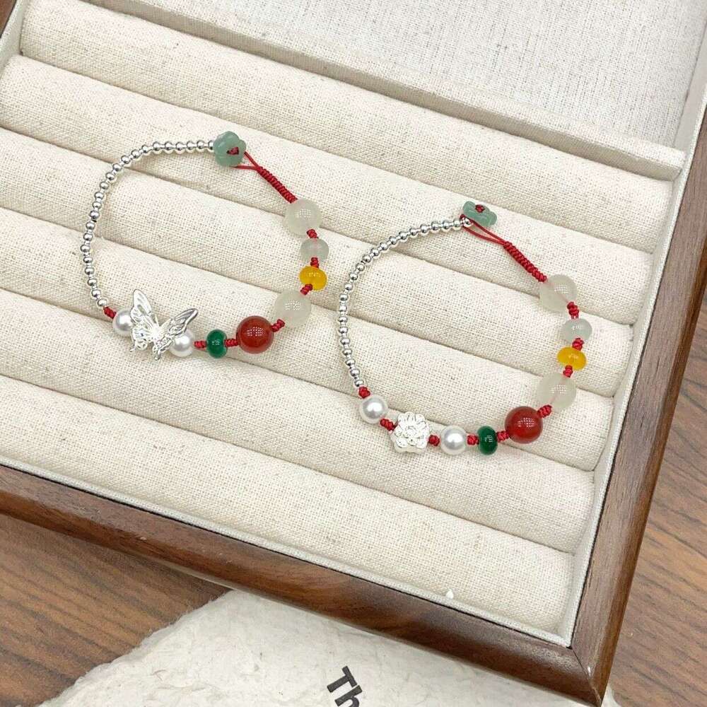 Duobao Small Lotus Fragment Sier for Women New Niche Simple Artistic High-Value Woven Bracelet e14