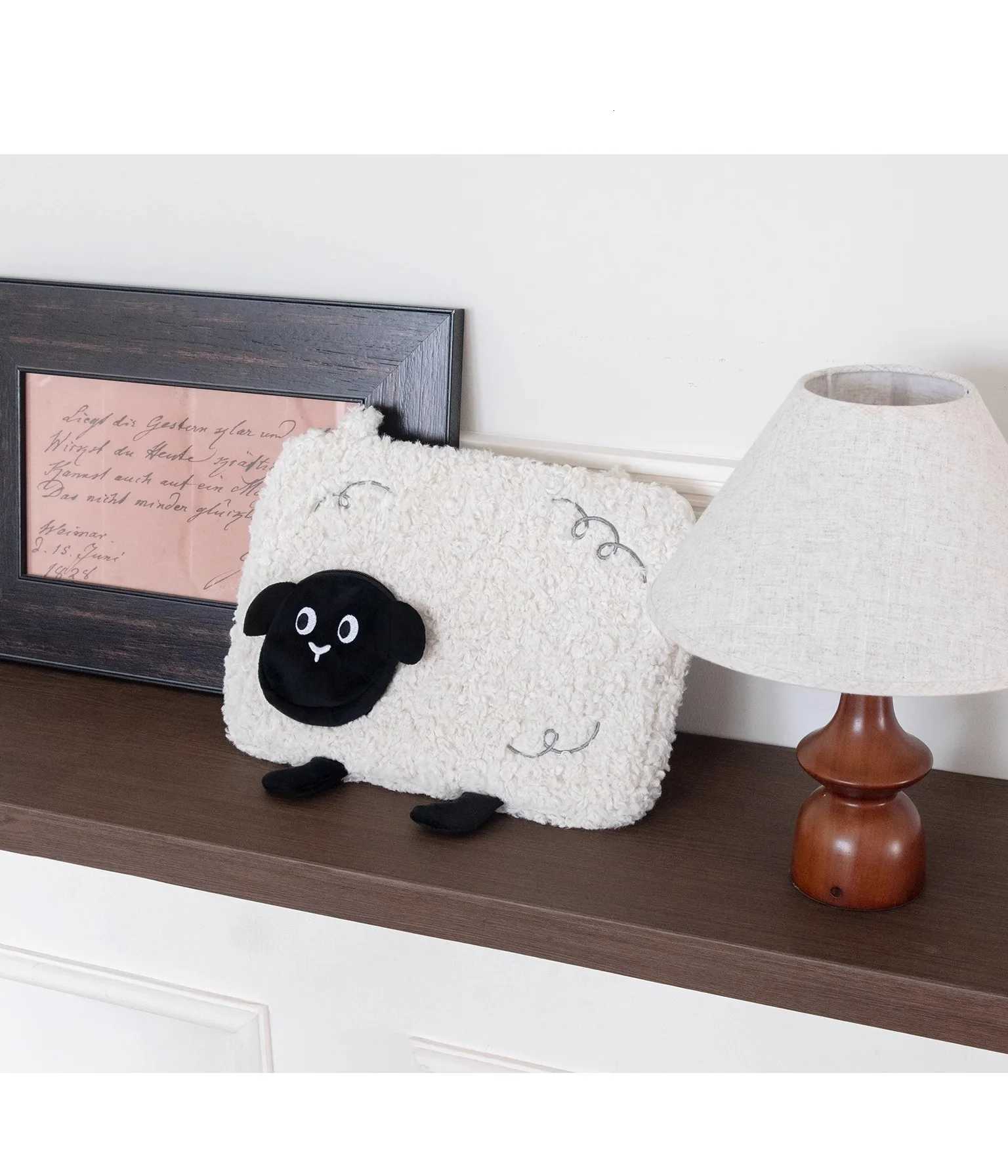 ute Plush Sheep Laptop Bag Notebook Pouch for MacBook Air Pro 13 14 15 Dell Samsung Xiaomi 15.6 16 Inch Laptop Shoulder Bag y250730