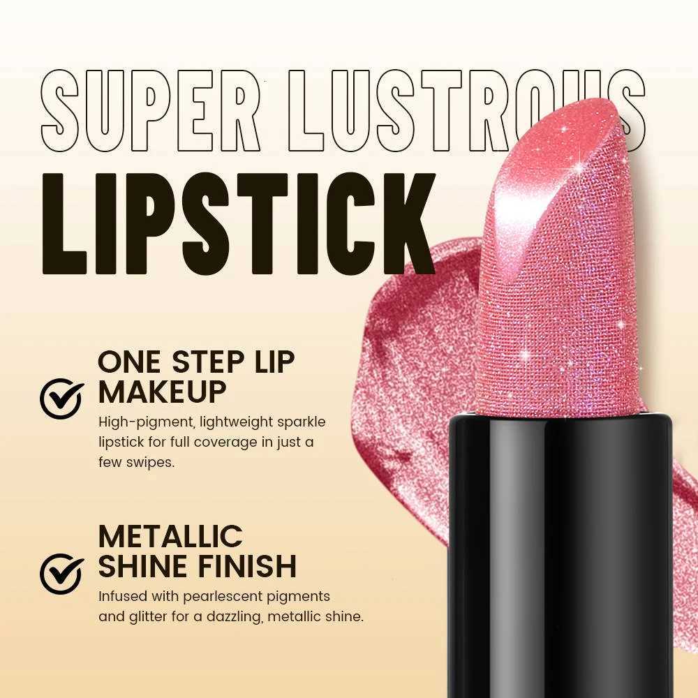 1 PC Glitter Lipstick a pressable pearlescent lipstick is very shiny like crushed diamond particles smooth and long-lasting. G250729