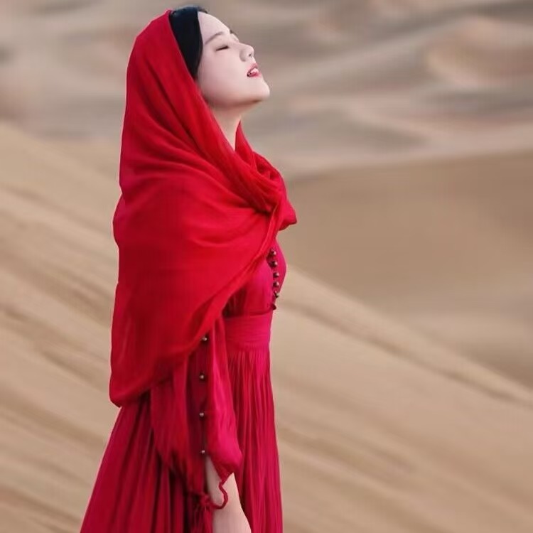 K1531 Desert Egypt Dubai seaside travel photography imitation cotton and linen scarf scarf female beach scarf sunscreen headscarf shawl