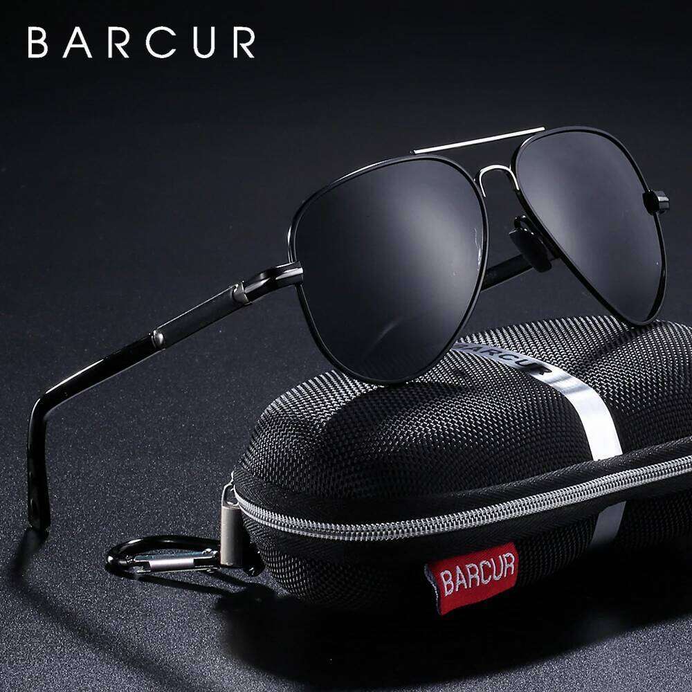 BARCUR Men Classic Pilot Sunglasses Polarized Aluminum Driving Sun glasses Shades UV400 Protection Eyewear