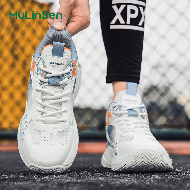 Mulinsen men's shoes summer mesh breathable basketball sports shoes men's shock absorption youth student casual trendy shoes