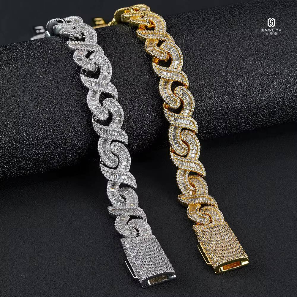 925 Silver Cuban Link Necklace for Men 12mm Moissanite with Rhodium Plating Mens Jewelry