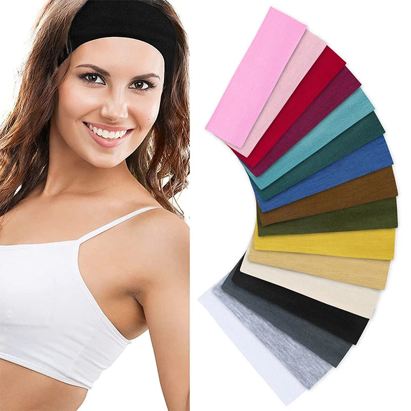 Summer Sports Yoga Headbands for Women Simple Adjustable Men Running Absorb Sweat Elastic Hair Bands Soild Headband Wholesale 250716