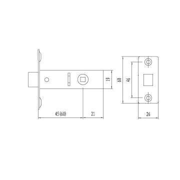 550 65/75mm Mortice Latch Lock-Mute Mechanical Lock for Door