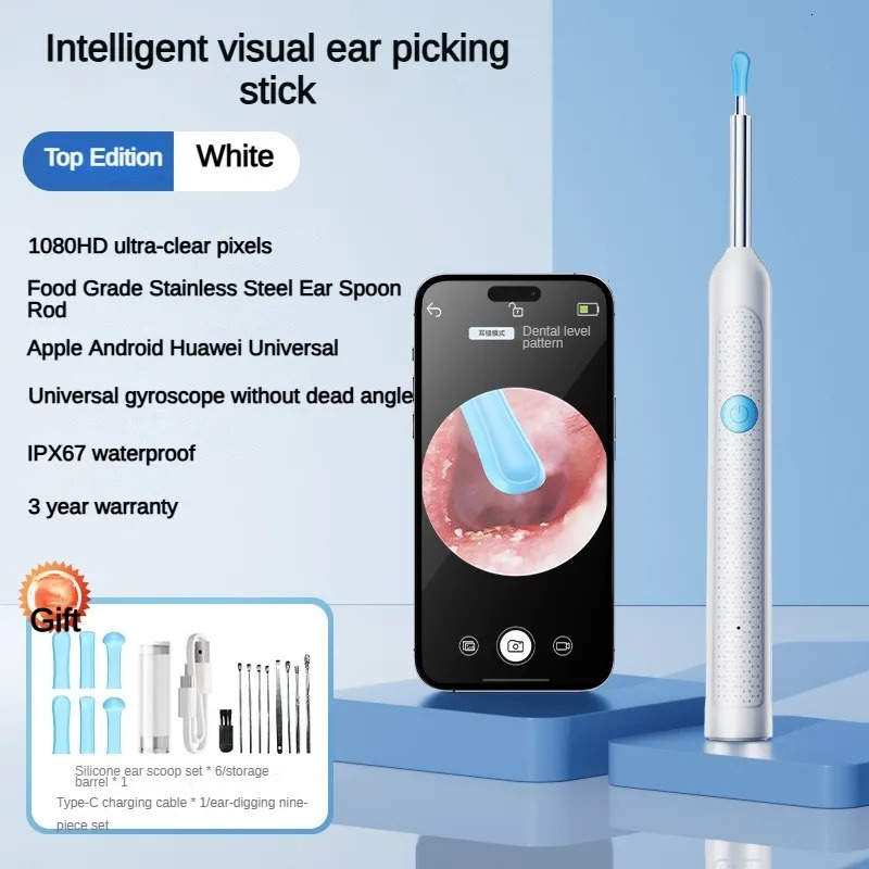 Wireless Visual Silicone Ear Spoon Endoscope Earpick Camera Otoscope Safe Ear Cleaner for Kids Adults 250726