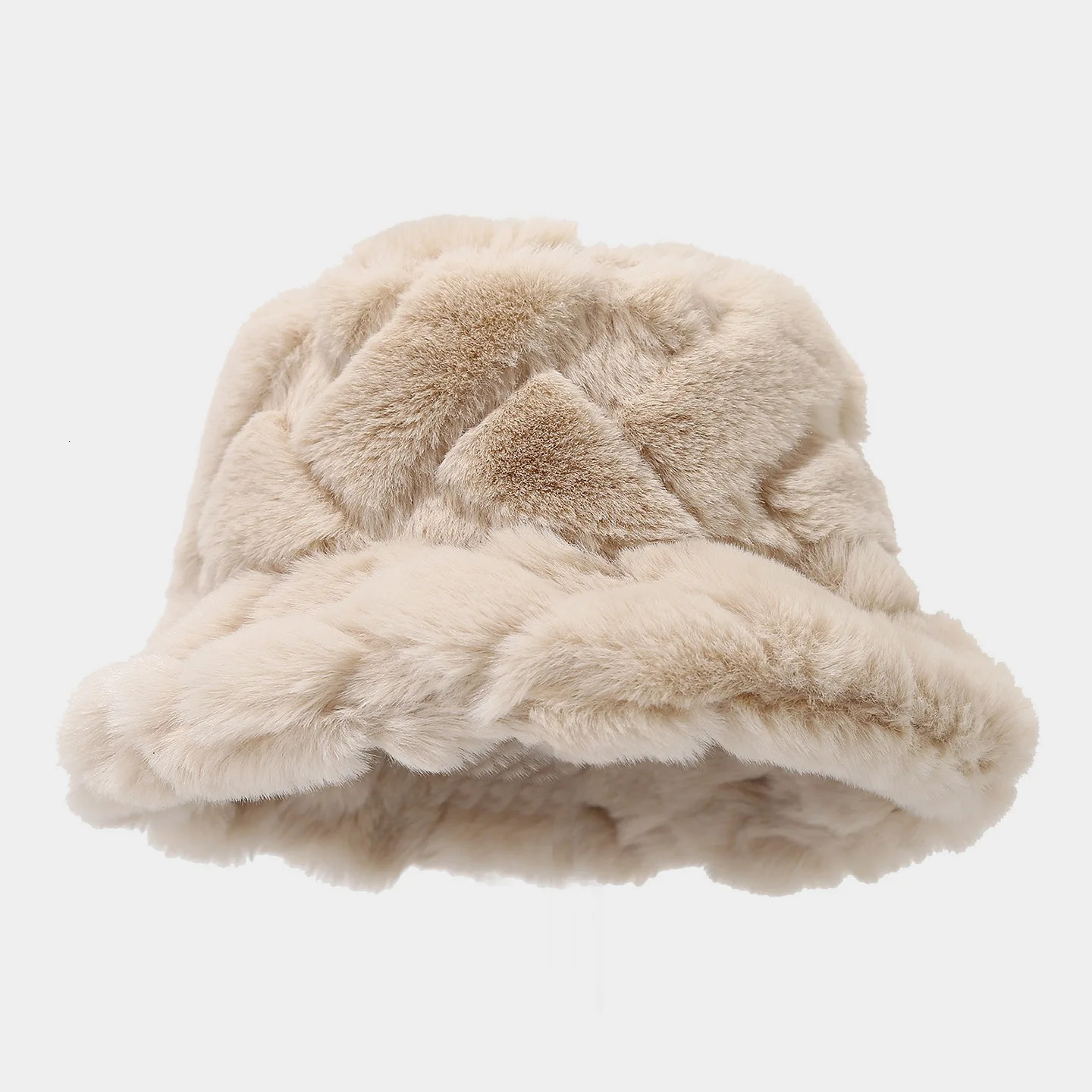 Korean Fashion Rabbit Fur Basin Hat Japanese Solid Color Simple Versatile Fisherman Cap Thick Warm Casual Bucket Hat 250724