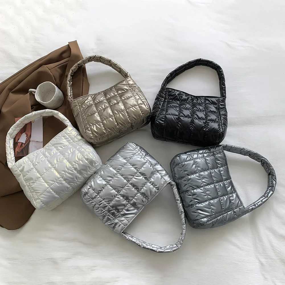Quilted Fem Hand Bag Embroidered Plaid Casual Handbags Simple Lightweight Portable Solid Color for Weekend Shoulder Y250730