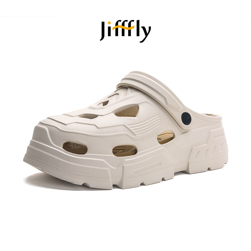 Jifffly Men's Summer Outdoor Slippers - Non-Slip Durable Canvas Flip Flops for Beach