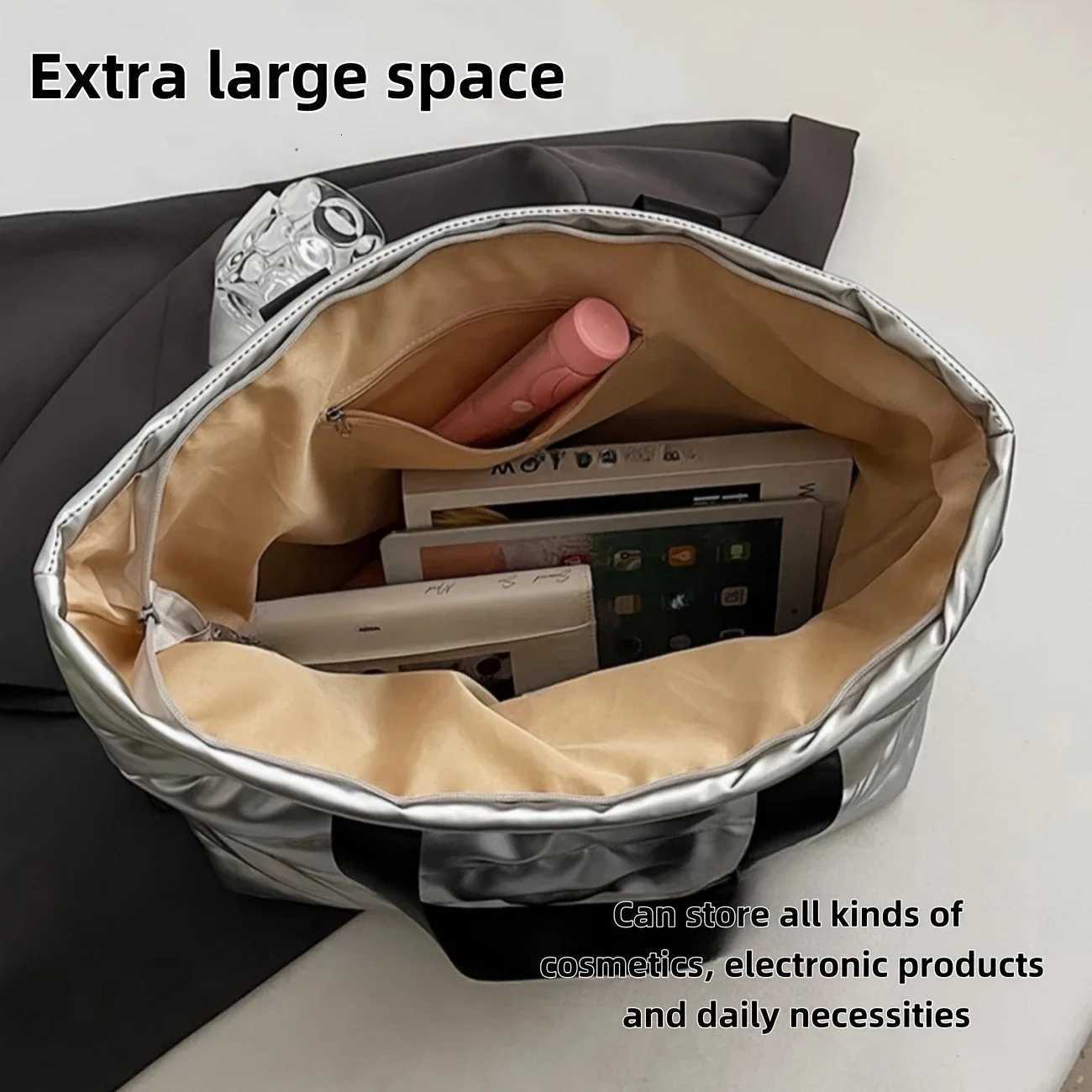 2024 Large Capacity Tote Bag Zipper Closure Detachable Strap Mtiway Carry Crossbody Shoulder Handbag for Work Travel Y250730