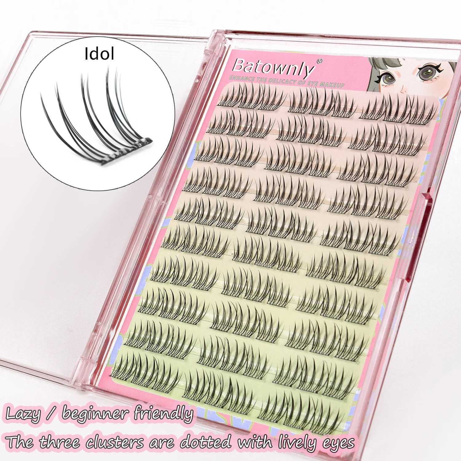 90 Pcs Self-Adhesive Eyelash Cluster Idol Single Cluster DIY Girl Group Natural Trilogy Cartoon Glue-Free False Eyelashes Z250730