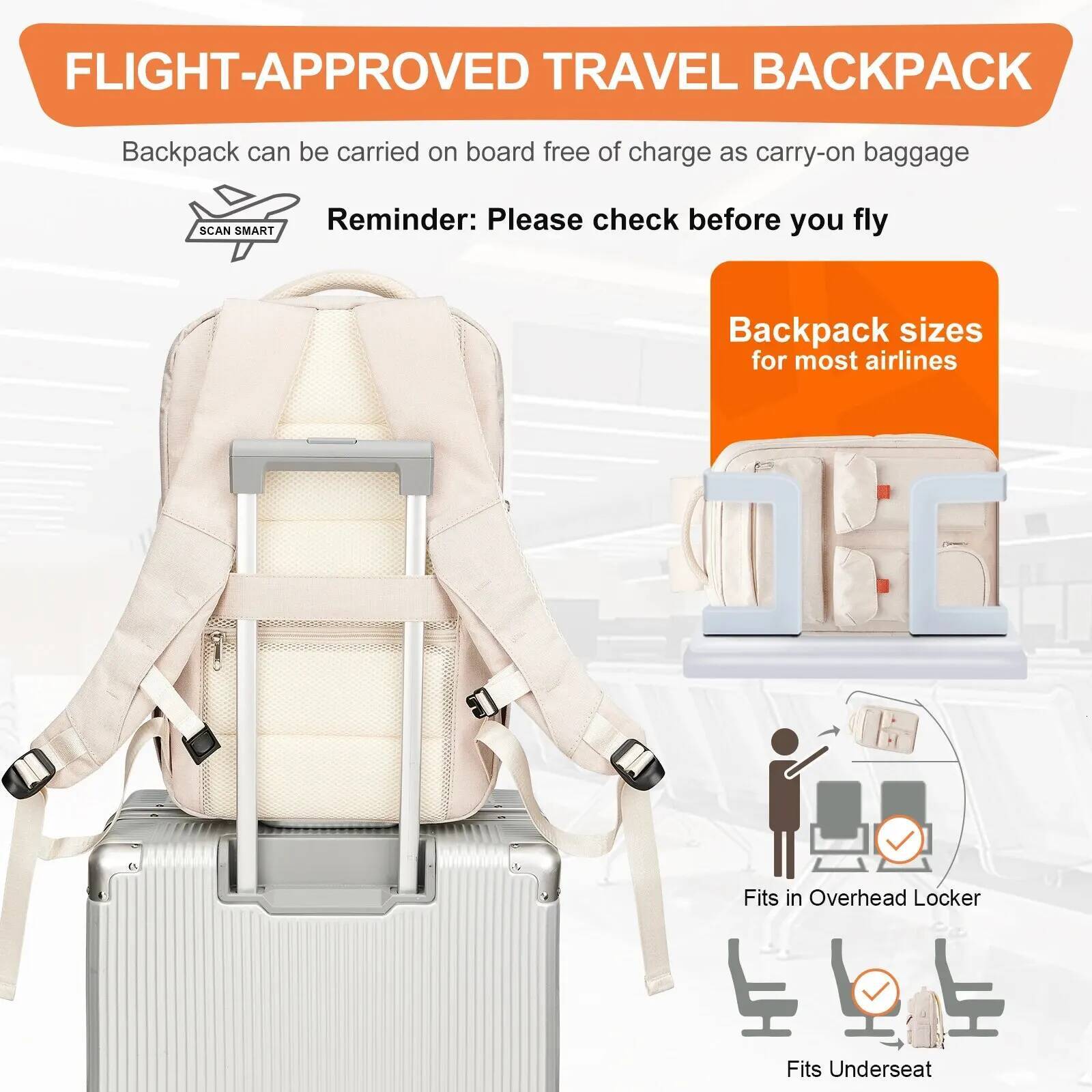 Likros Women Backpack, Casual Student Shoulder Girls School Bag, Large Multifunction Business Work Laptop Travel Backpac high-quality