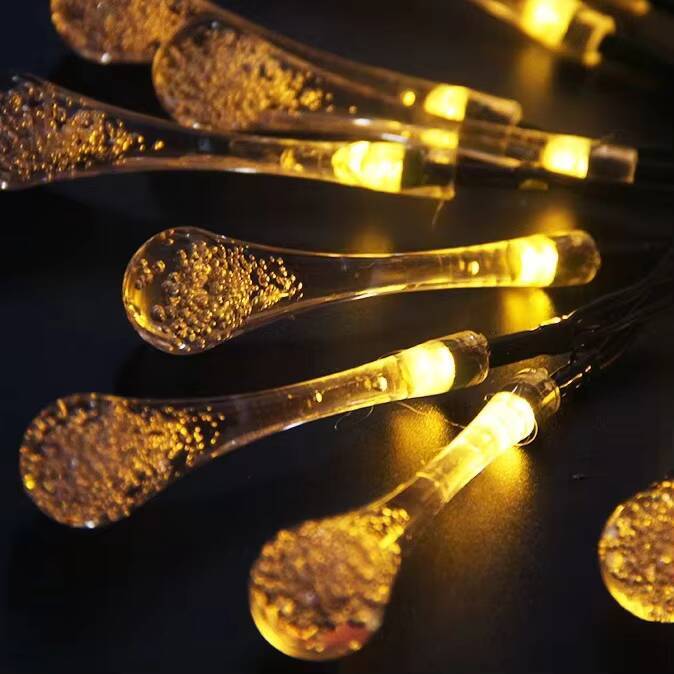 Christmas Decoration Water Drop LED Solar Powered Multicolor Light Waterproof Outdoor RGB Fairy String Lights