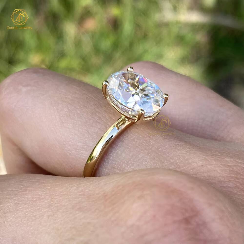 Customizable 1ct D VS1 Lab Grown Oval Diamond Ring 14K White Gold for Engagement Wedding Gift Jewelry IGI/GRC Certificate