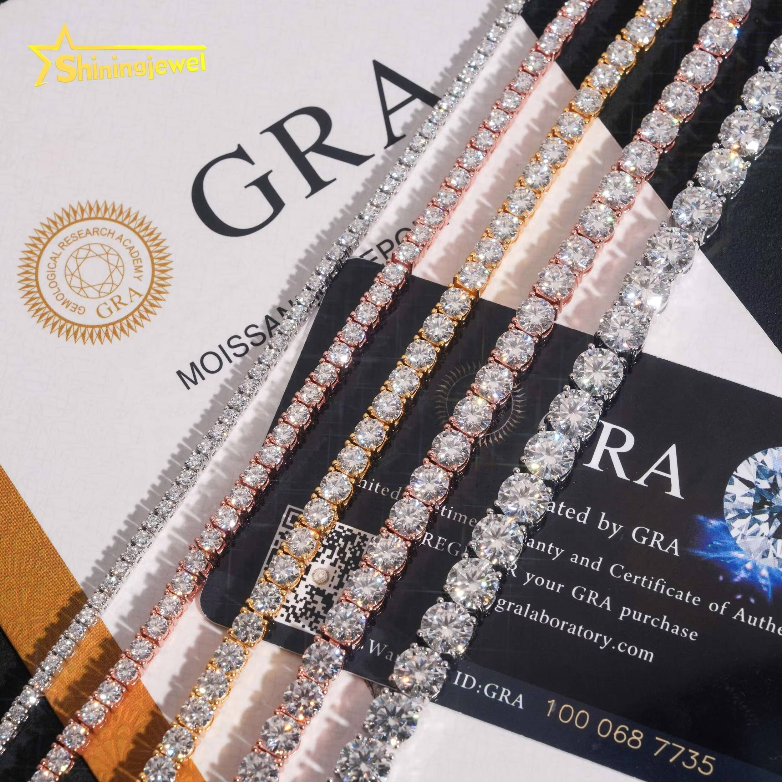 Hot Sale Classic Men Women Prong Setting D Color VVS 925 Silver Hip Hop Moissanite Tennis Bracelet