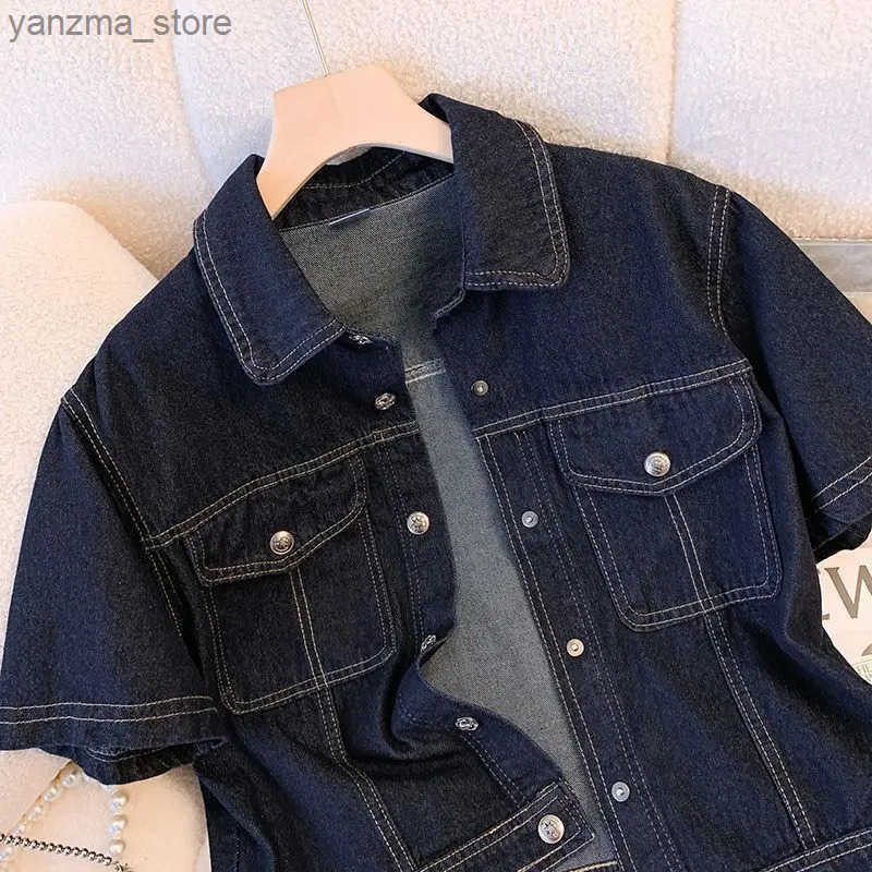 Womens Denim Jackets Strtwear Short Slve Summer Jean Jacket Outwear Ropa Mujer Fashion Retro Vintage Coat Cropped Tops L250730