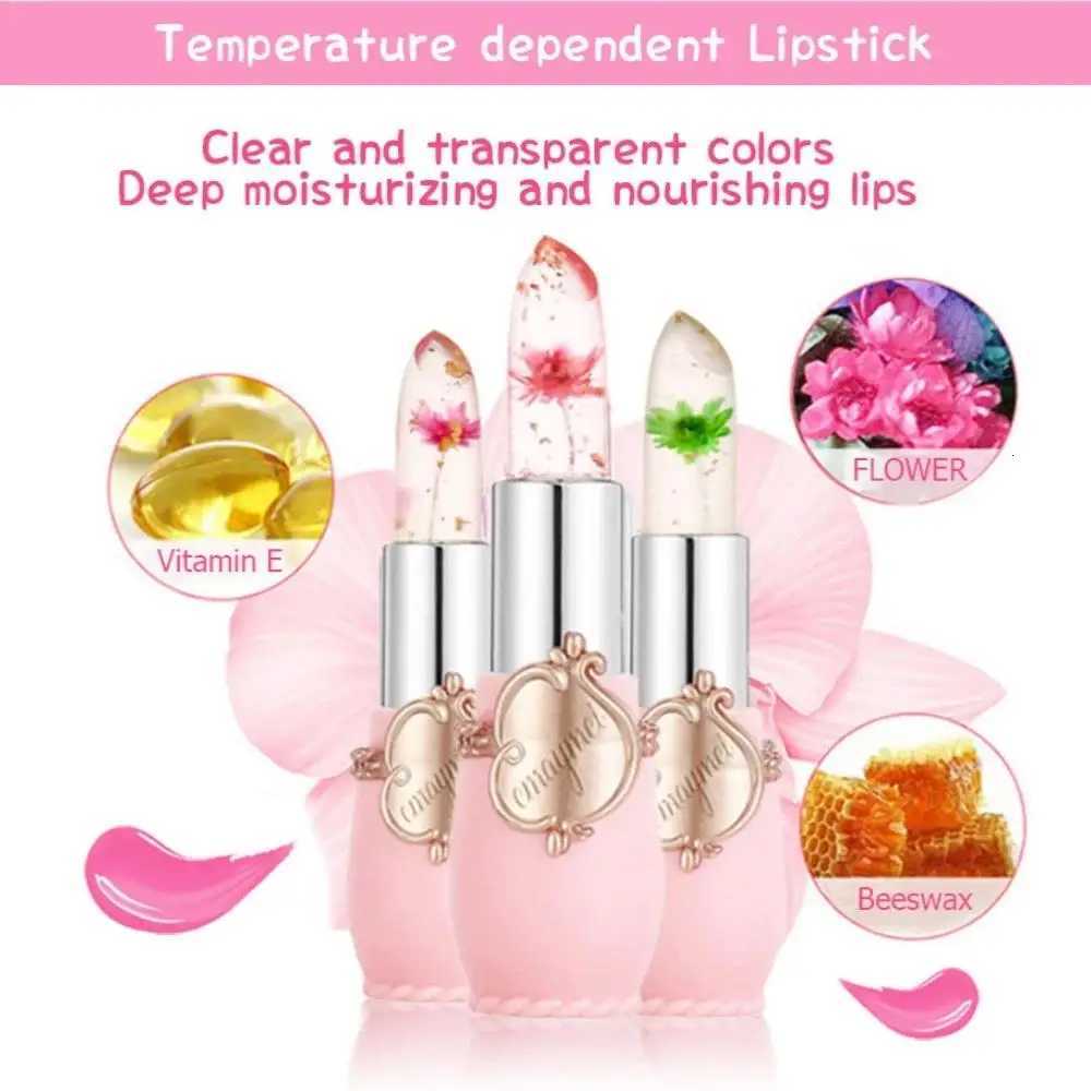 6pcs Crystal Clear Jelly Lip Gloss Set Long Lasting Moisturizing Color Changing Lipstick Pink Flower Cosmetic Kit G250729