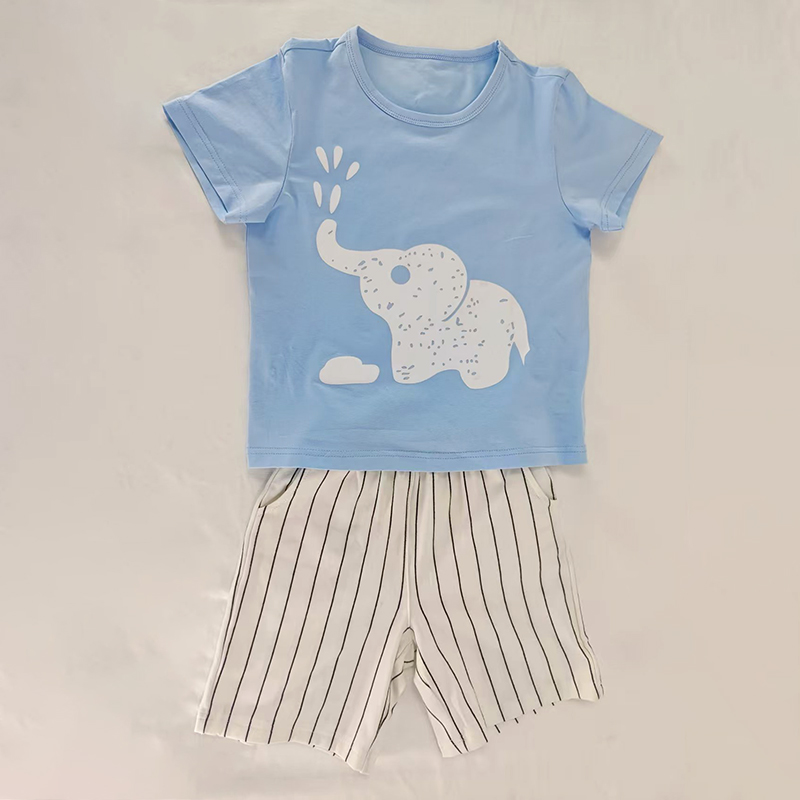 Children's short sleeved set, girls' new summer clothes, boys' T-shirts, shorts, children's clothing wholesale