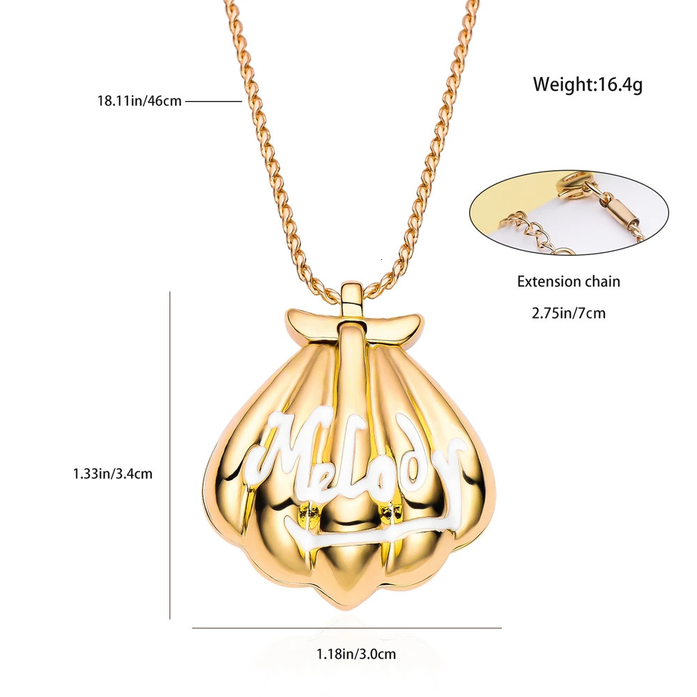 Catuni Shell Melody Exquisite Mermaid Necklace Openable Locket Pendant Gold Color Jewelry accessory Gift for Girl Women Daughter 250729
