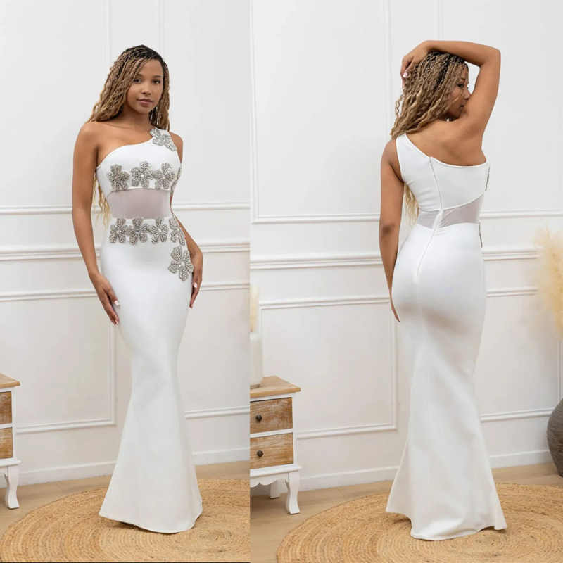 Classic Wedding Dress Mermaid Gowns Sleeveless One Shoulder Appliques Floor-Length Formal Bridal Gowns Plus Size Customized Vestido de novia