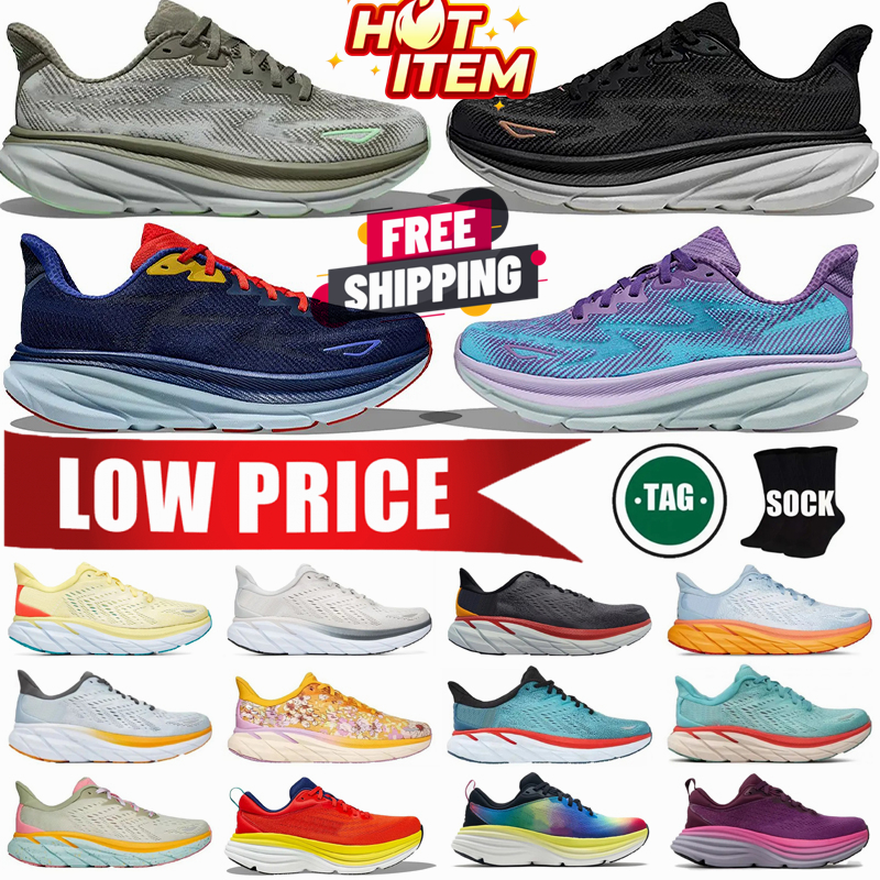 New Clifton 9 Casual Bondi Cliftons Shoes Sports Harbor Mist Carbon X 2 Free People Designer grey Athletic Bondis 8 Mens Women